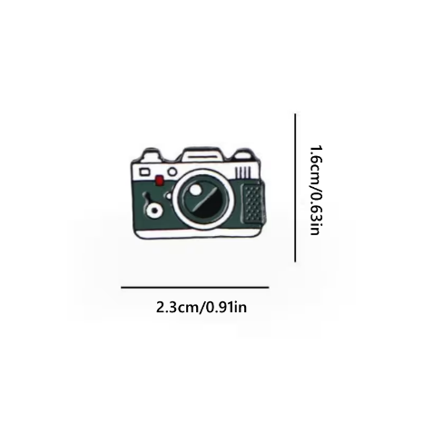 Vintage Camera Enamel Pin – Photography Lover Badge