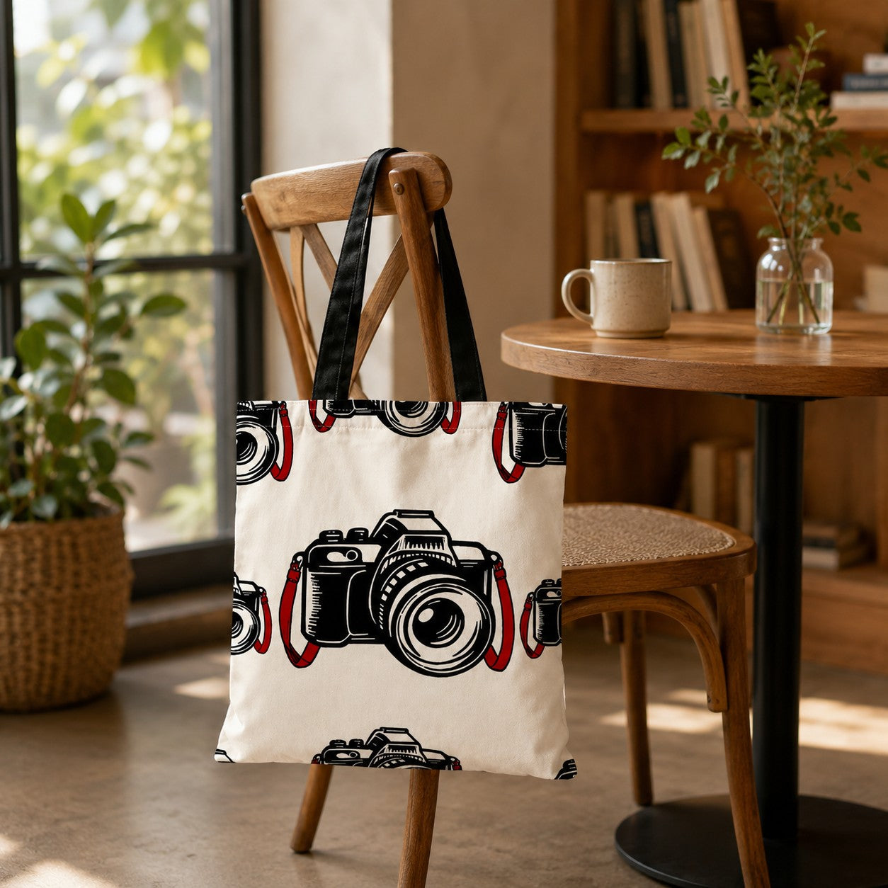 Camera Print Tote Bag – Reusable Everyday Shopper for Photography Lovers